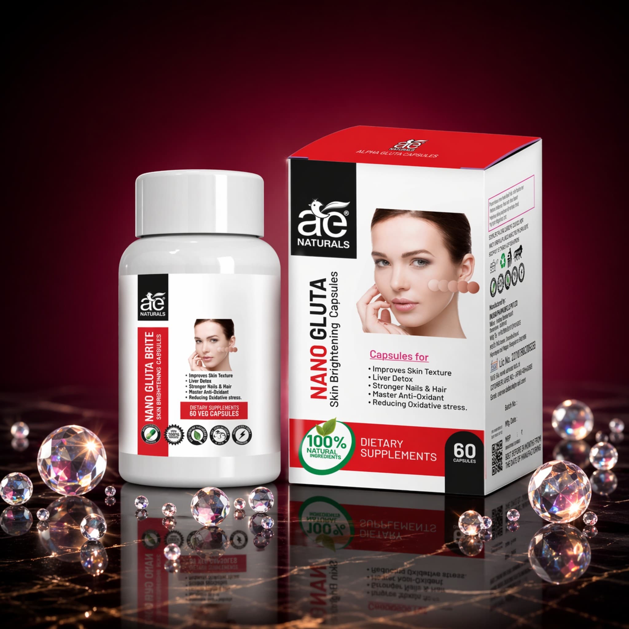Nano Gluta Skin brightening Capsules 60 Caps thumbnail 7