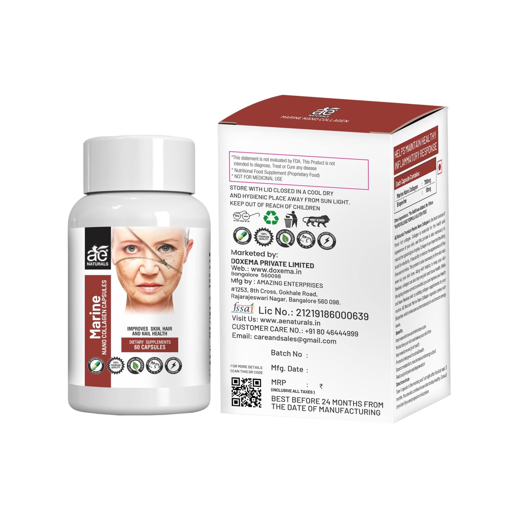 Marine Nano Collagen Capsules 60 Caps thumbnail 3