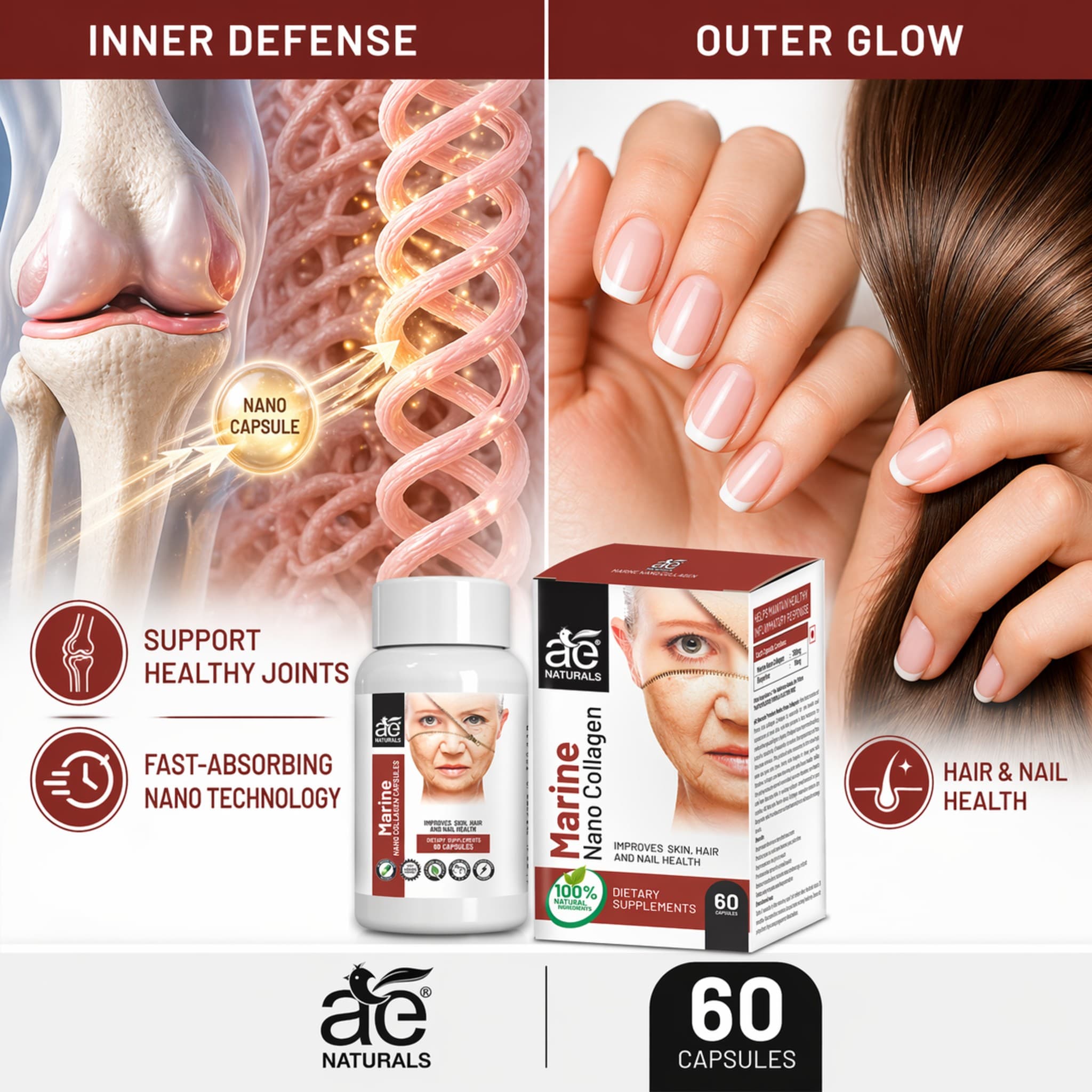Marine Nano Collagen Capsules 60 Caps thumbnail 4