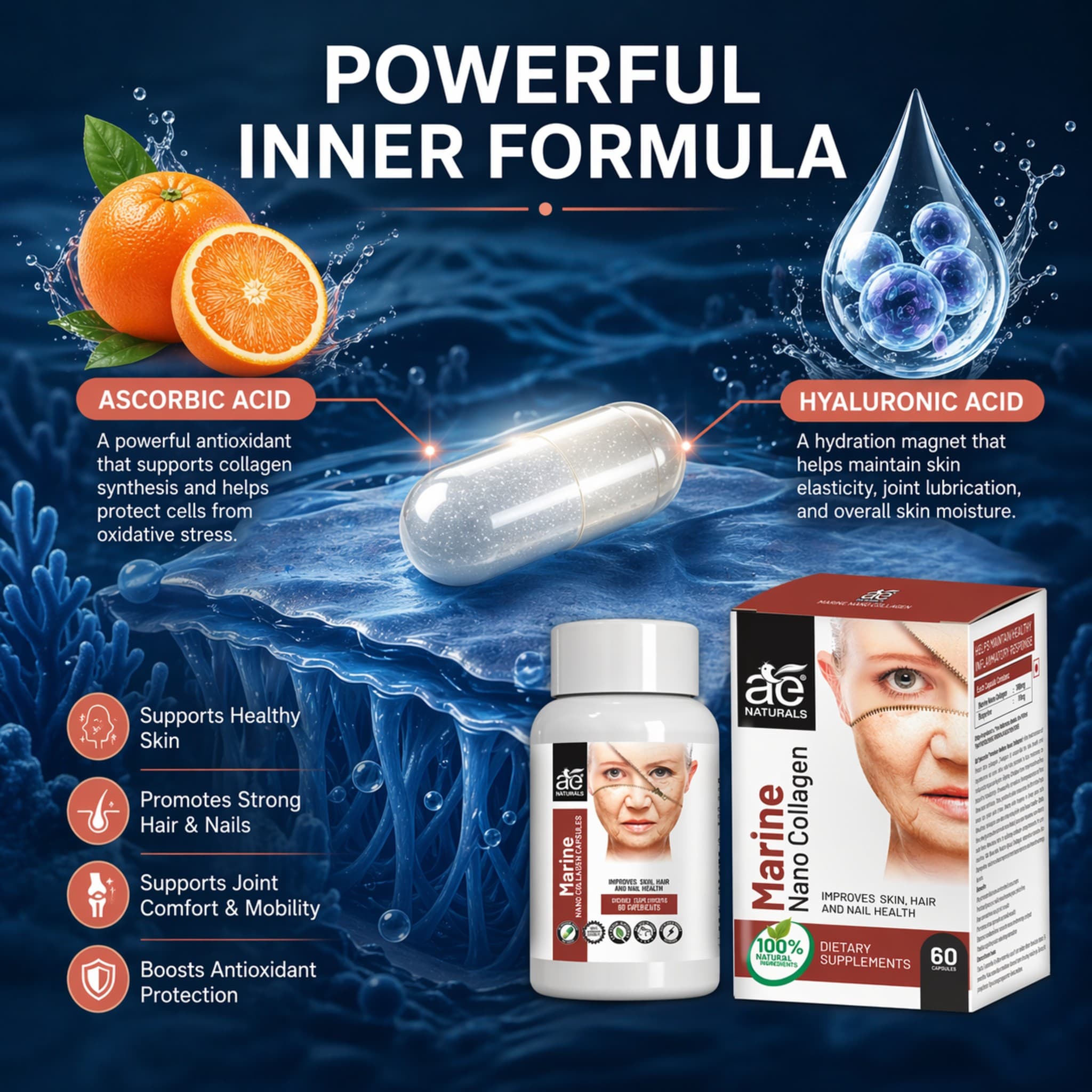 Marine Nano Collagen Capsules 60 Caps thumbnail 5