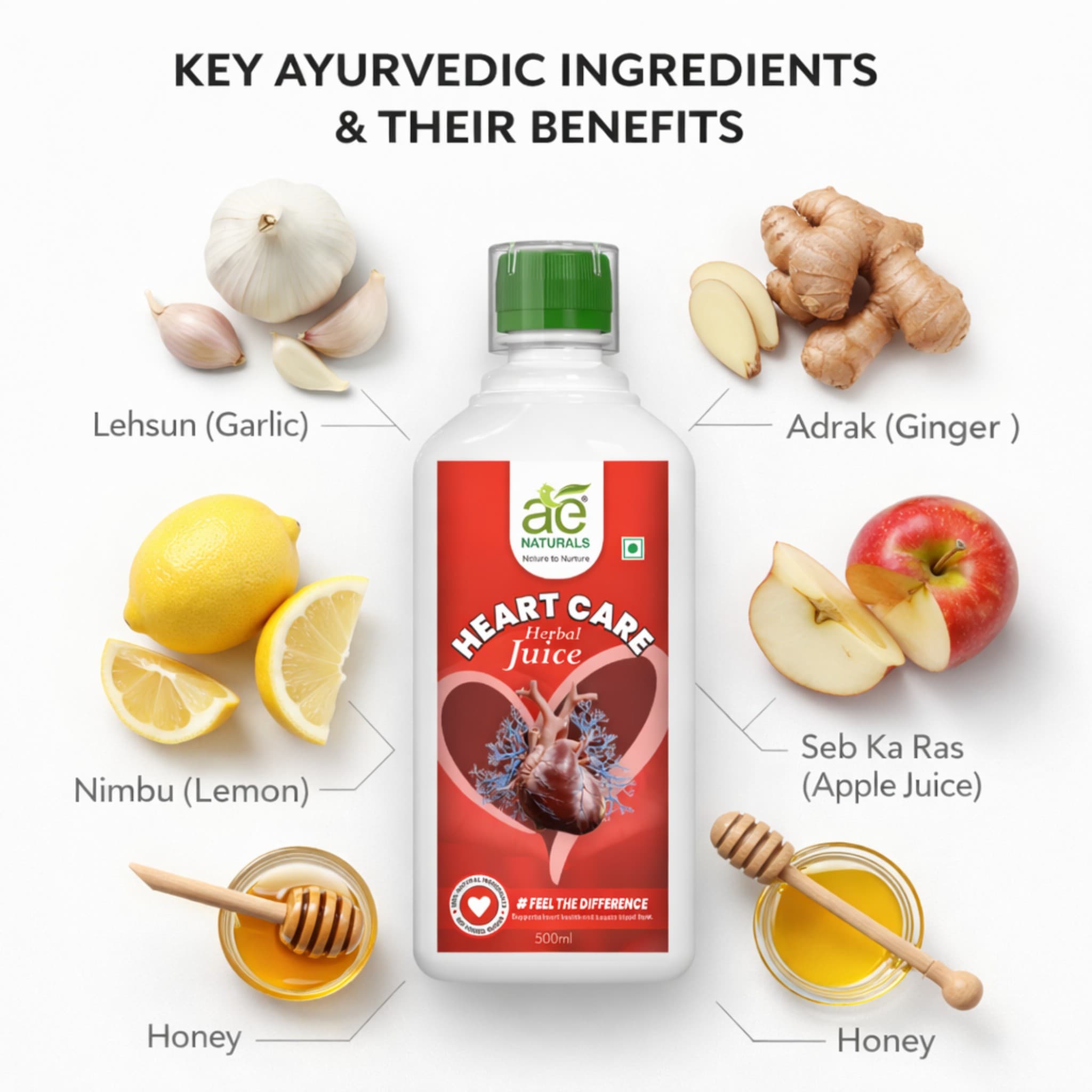 AE Naturals Heart Care Herbal Juice 500ml thumbnail 3