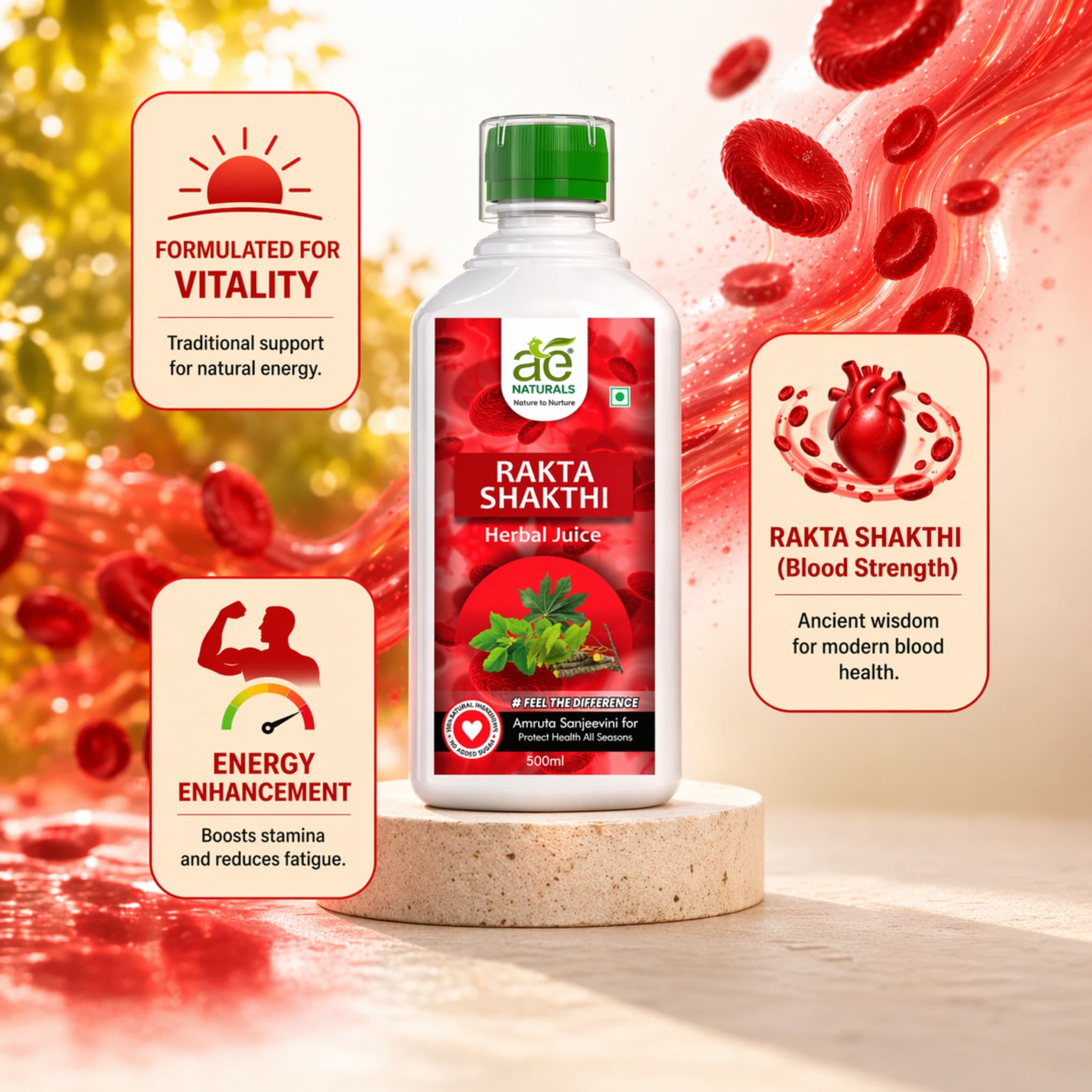 AE Naturals Rakta Shakthi Herbal Juice 500ml thumbnail 4