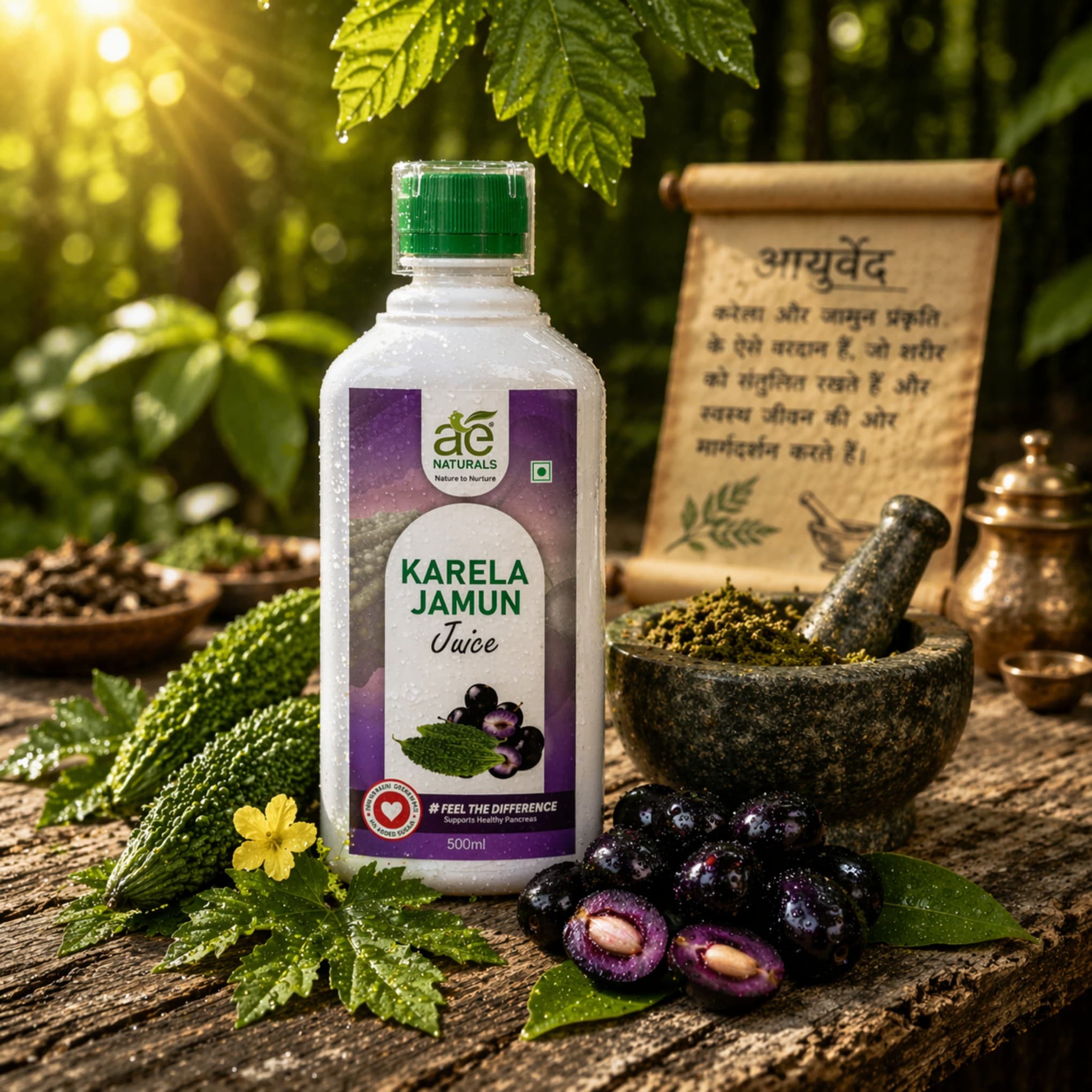 AE Naturals Karela Jamun Juice 500ml thumbnail 4