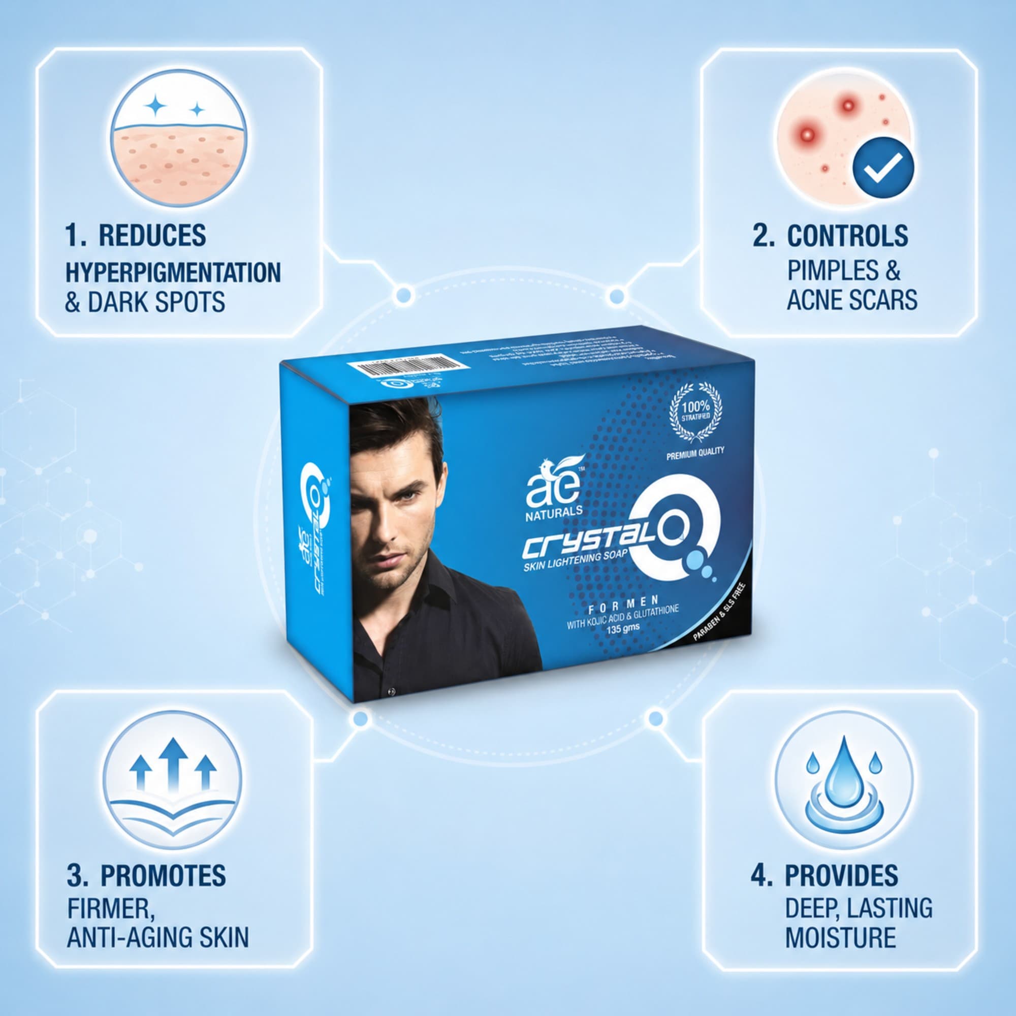 Crystal Q Skin Lightening Soap for Men thumbnail 3