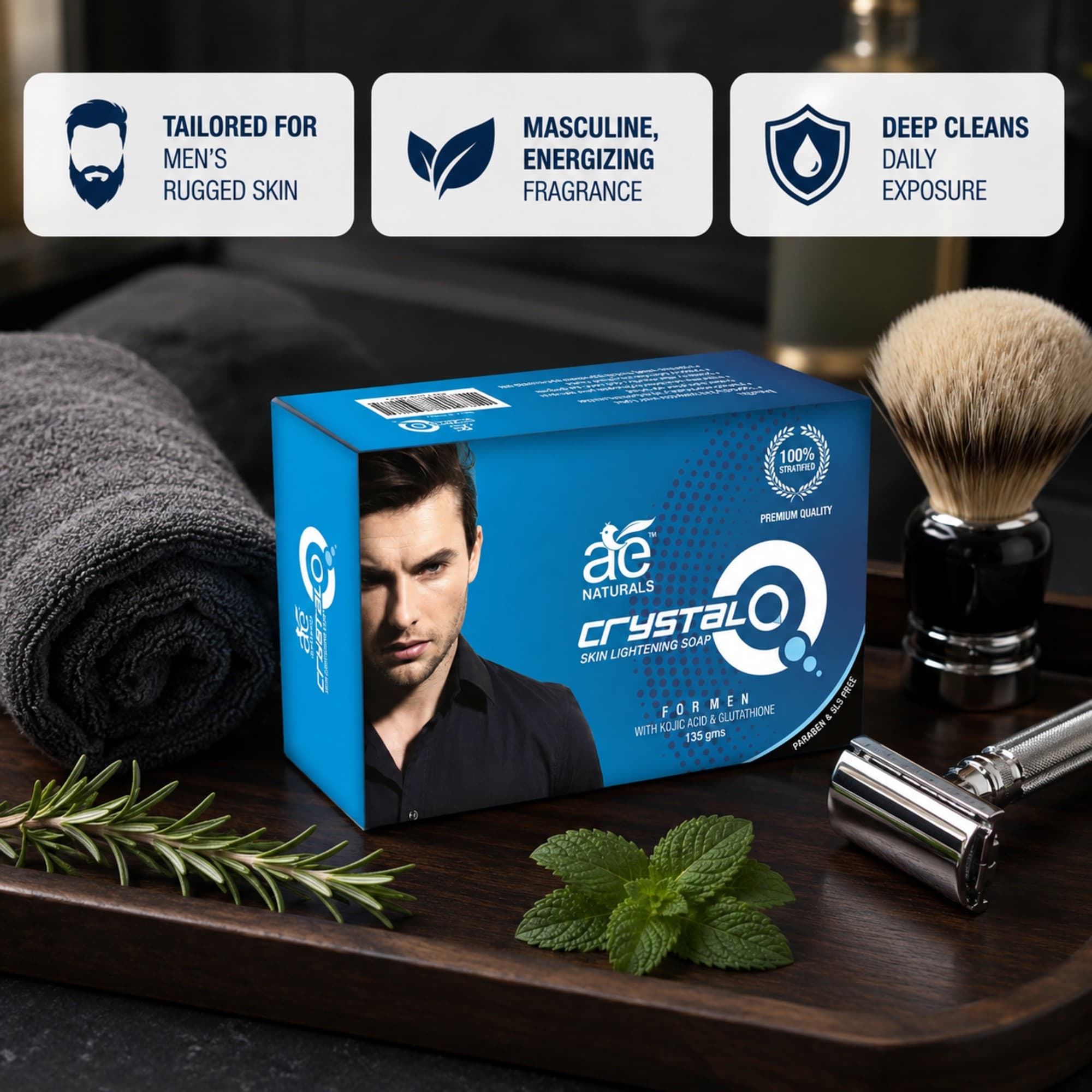 Crystal Q Skin Lightening Soap for Men thumbnail 4