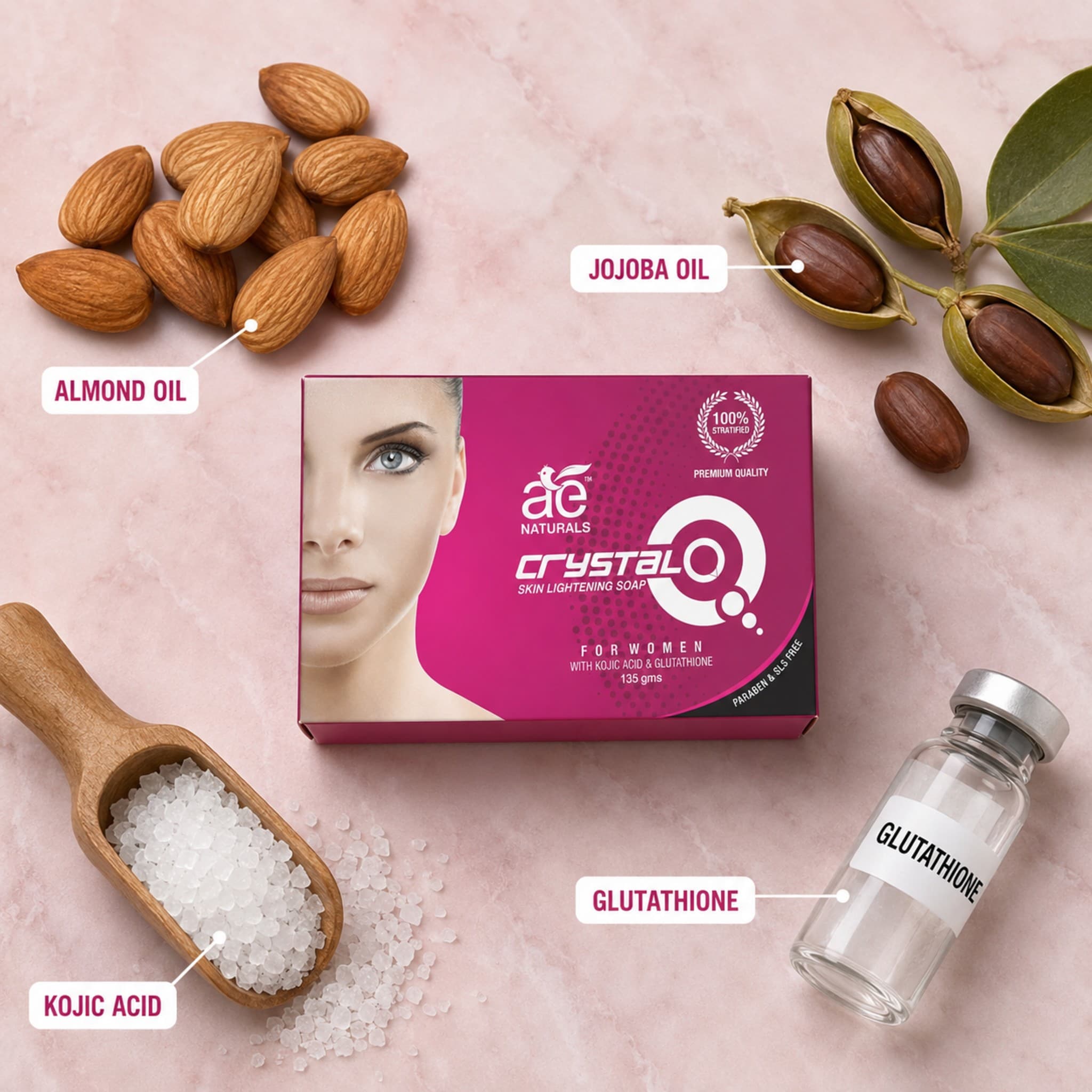 Crystal Q Skin Brightening Soap for Women 135g thumbnail 2