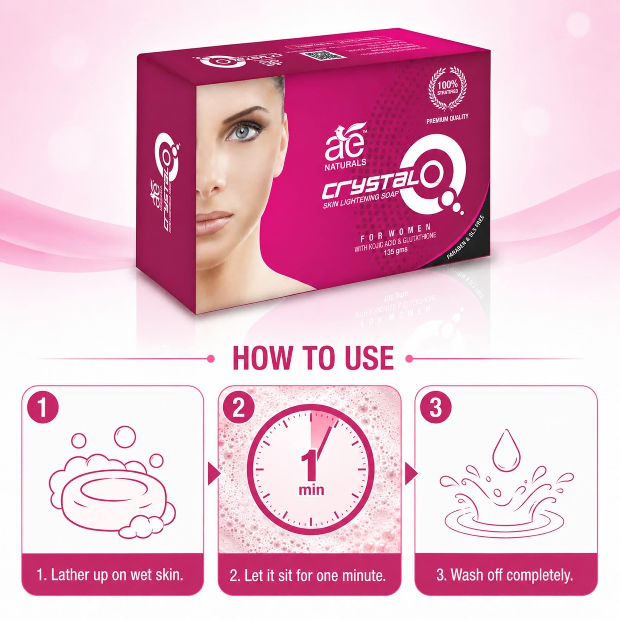 Crystal Q Skin Brightening Soap for Women 135g thumbnail 4