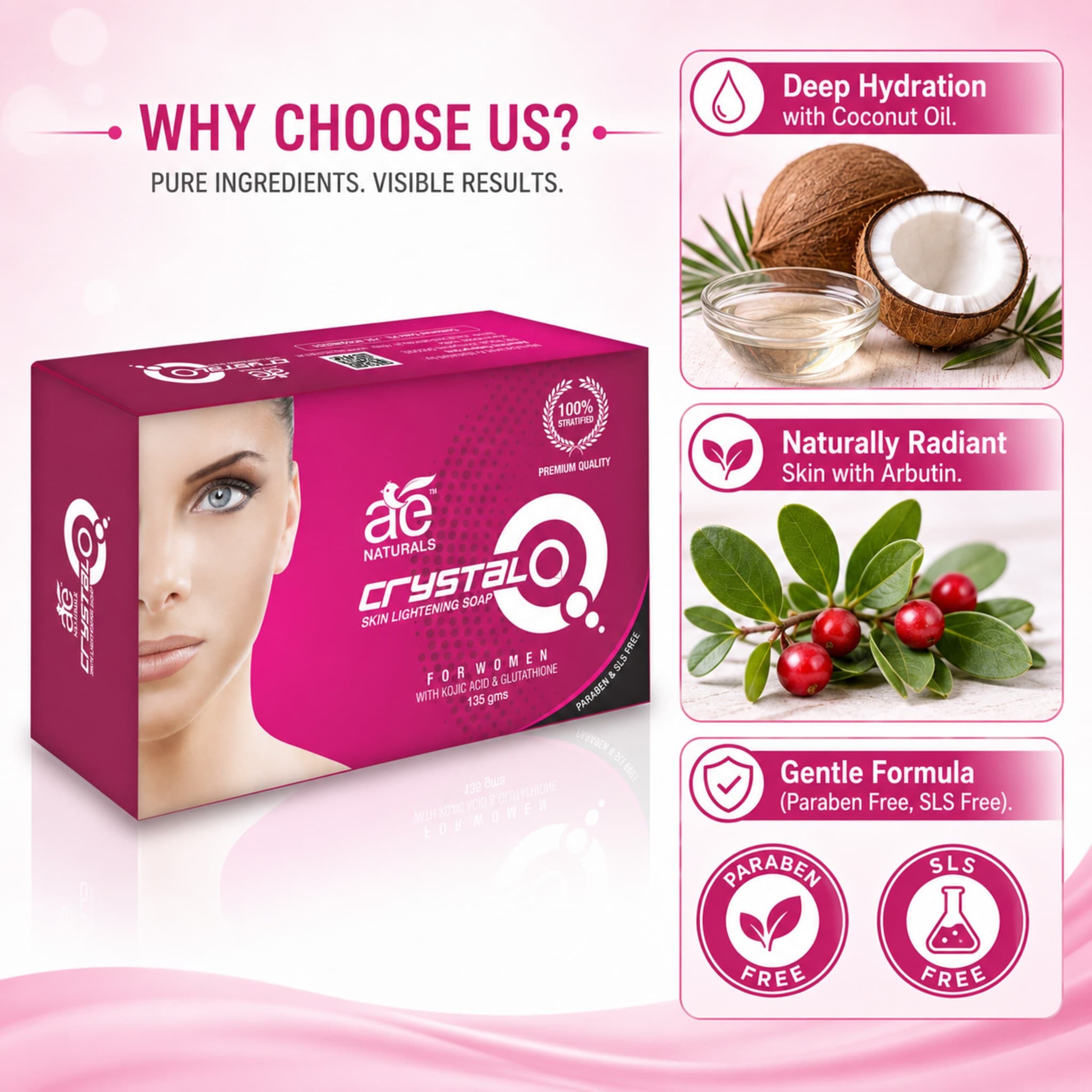 Crystal Q Skin Brightening Soap for Women 135g thumbnail 5