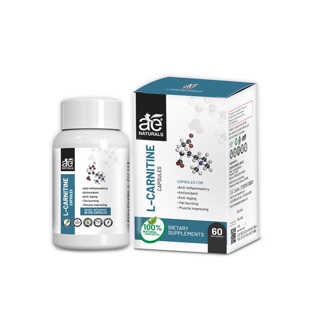 L-Carnitine Energy and Muscle Boost Capsules 60 Caps thumbnail 2