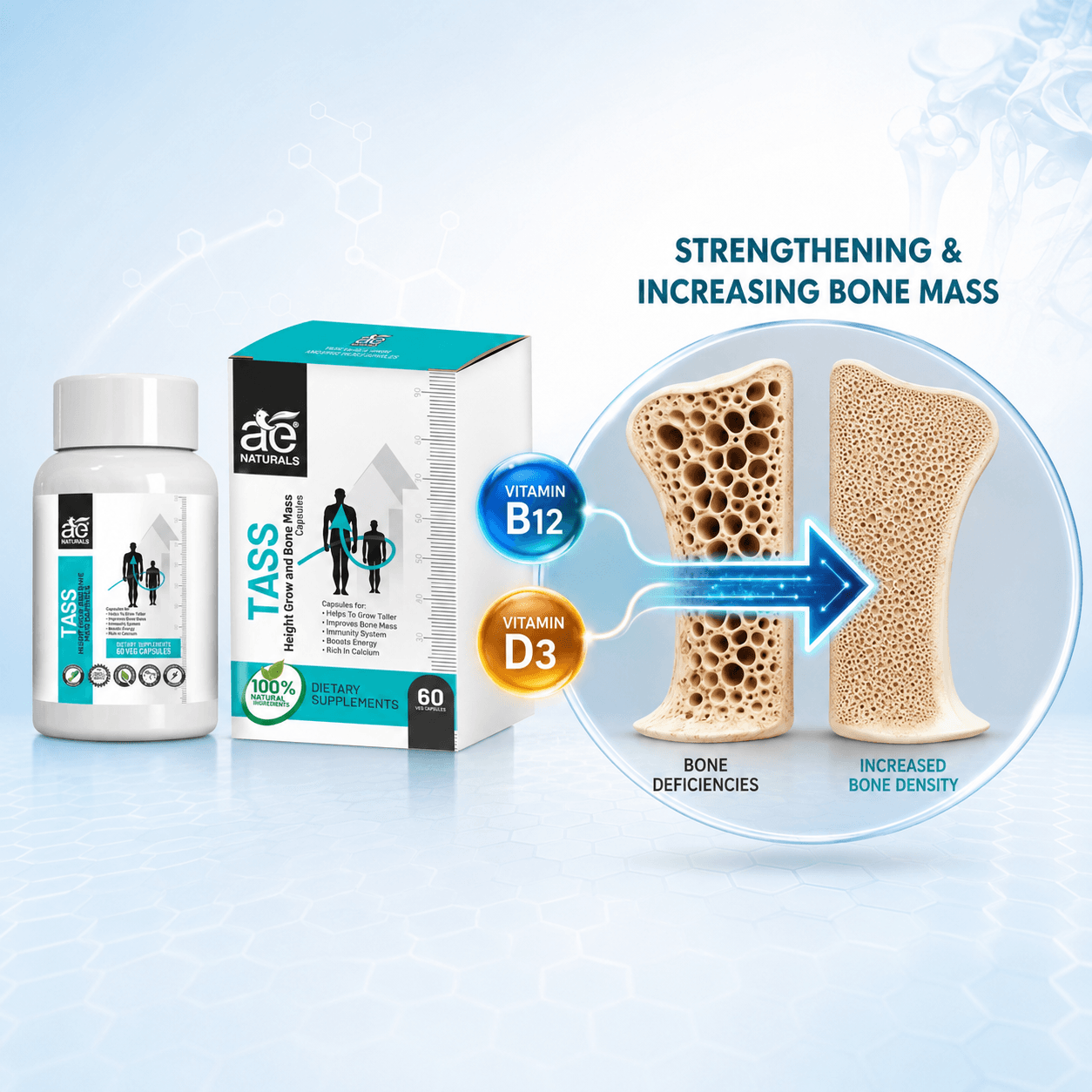 Tass Height growth capsules 60 Caps thumbnail 3