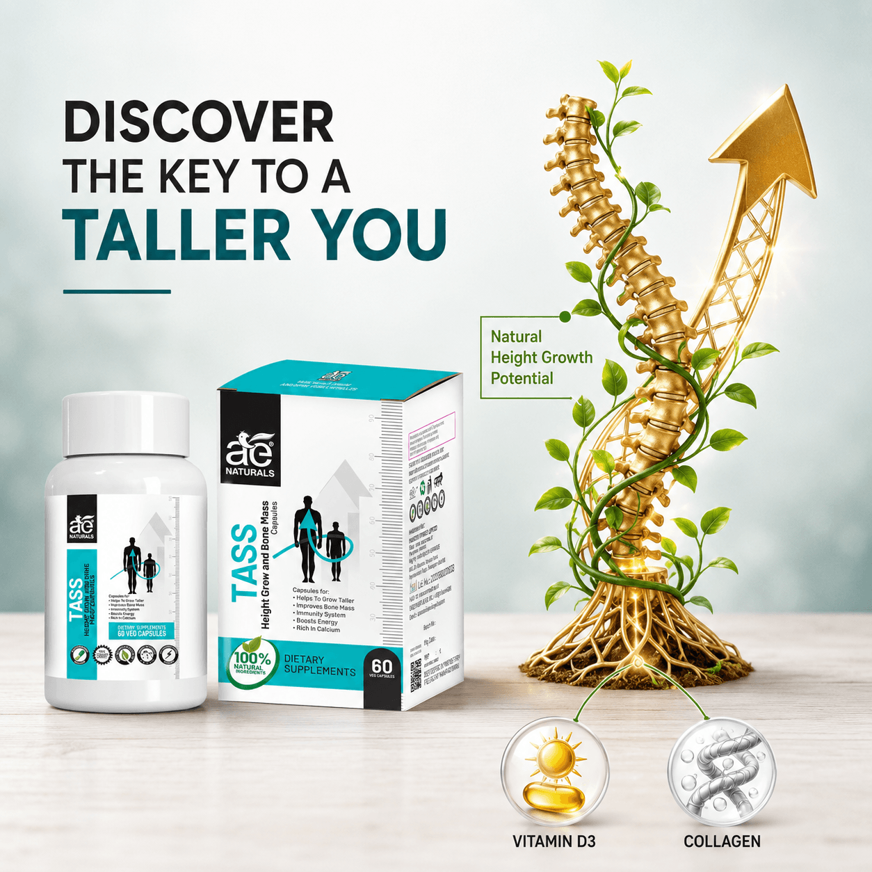 Tass Height growth capsules 60 Caps thumbnail 4