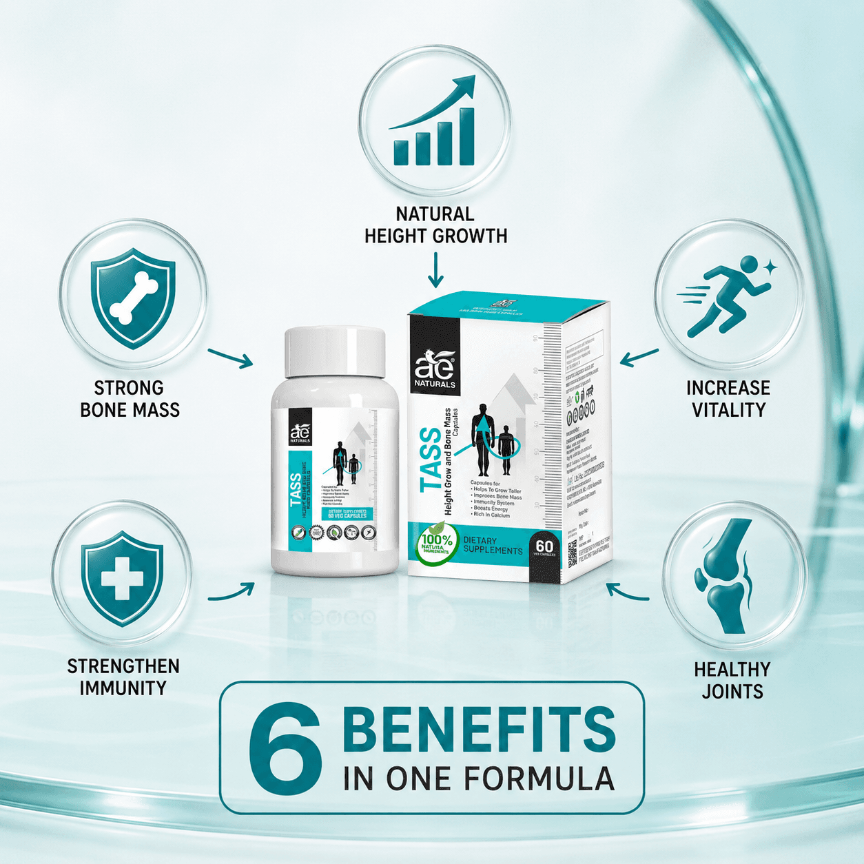 Tass Height growth capsules 60 Caps thumbnail 5