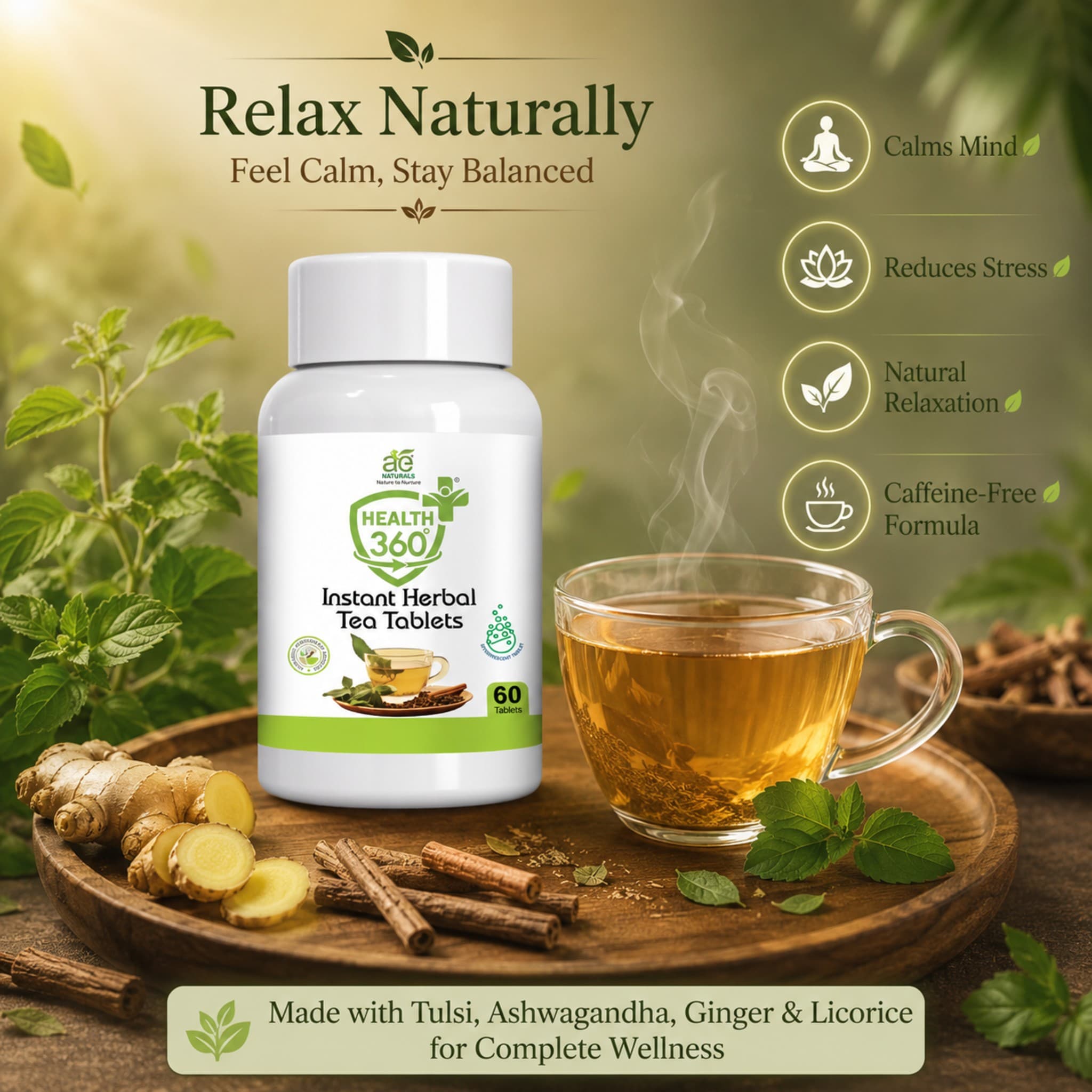 Health 360 Tea Tablets 60 Tabs thumbnail 3
